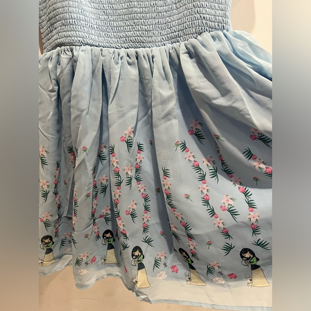 Disney Princess Mulan Puff Sleeve Smock Dress - Picture 6 of 10